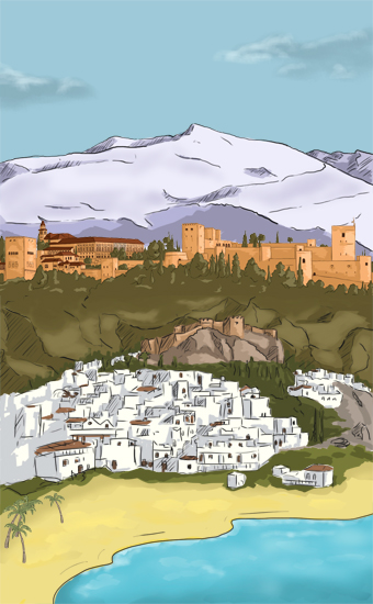 Granada: Sierra Nevada, Alhambra and Salobreña.